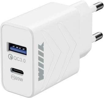 Сетевое зар./устр. Wiiix UNN-4-2-03-QCPD 20W 3A (PD+QC) USB-C/USB-A белый - купить недорого с доставкой в интернет-магазине