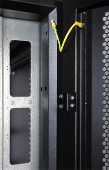 Шкаф серверный ЦМО (ШТК-СП-48.8.12-48АА-9005) напольный 48U 800x1130мм пер.дв.перфор. задн.дв.перфор.2-хст. 2 бок.пан. направл.под закл.гайки 1350кг черный 890мм 170кг 180град. 2215мм - купить недорого с доставкой в интернет-магазине