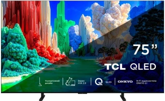 Телевизор QLED TCL 75" 75A400 (2026) Slim черный 4K Ultra HD 144Hz MEMC DVB-T DVB-T2 DVB-C DVB-S DVB-S2 USB WiFi Smart TV - купить недорого с доставкой в интернет-магазине