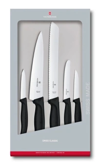 Набор ножей кухон. Victorinox Swiss Classic 6.7133.5G компл.:5предм. черный подар.коробка - купить недорого с доставкой в интернет-магазине