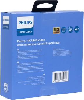 Кабель аудио-видео Philips 4K 60Гц Ultra HD HDMI (m)/HDMI (m) 5м. позолоч.конт. черный (SWV4150/56) - купить недорого с доставкой в интернет-магазине