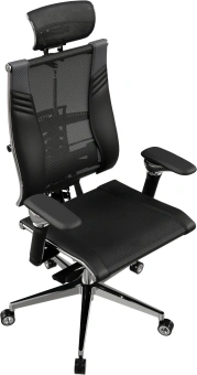 Кресло руководителя эргономичное Метта Yoga Spine Triumph L2 (M06) черный сиденье черный сет./экокожа с подголов. крестов.5-луч. металл хром - купить недорого с доставкой в интернет-магазине