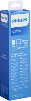 Кабель Philips DLC8601 USB Type-C (m)-USB Type-C (m) 1.2м черный коробка (упак.:1шт) - купить недорого с доставкой в интернет-магазине