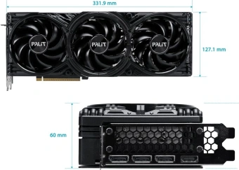 Видеокарта Palit PCI-E 5.0 PA-RTX5080 GAMINGPRO OC V1 NVIDIA GeForce RTX 5080 16Gb 256bit GDDR7 2295/30000 HDMIx1 DPx3 HDCP Ret - купить недорого с доставкой в интернет-магазине
