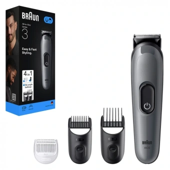 Триммер Braun AIO3500 серый (насадок в компл:3шт) - цена, купить или заказать с доставкой в интернет-магазине Триммер Braun AIO3500 серый (насадок в компл:3шт) - купить недорого с доставкой в интернет-магазине