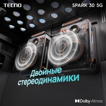 Смартфон Tecno Spark 30 5G 128Gb 6Gb небесно-голубой моноблок 3G 4G 6.67" 720x1600 Android 14 64Mpix 802.11 a/b/g/n/ac NFC GPS GSM900/1800 TouchSc Protect - купить недорого с доставкой в интернет-магазине