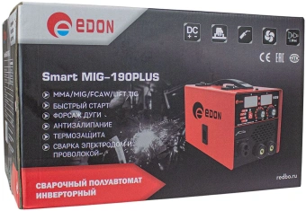 Сварочный полуавтомат Edon Smart MIG-190 Plus С инвертор MIG-MAG/FCAW/MMA/Lift TIG 8.4кВт - купить недорого с доставкой в интернет-магазине