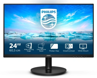 Монитор Philips 23.8" 241V8L(00/01) черный VA LED 16:9 HDMI матовая 250cd 178гр/178гр 1920x1080 75Hz FreeSync VGA FHD 3.03кг - купить недорого с доставкой в интернет-магазине