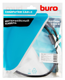 Кабель аудио-видео Buro HDMI (m)/HDMI (m) 1м. феррит.кольца позолоч.конт. черный (BHP-HDMI-2.1-1G) - купить недорого с доставкой в интернет-магазине