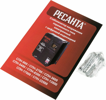 Стабилизатор напряжения Ресанта СПН-3600 однофазный черный (63/6/25) - купить недорого с доставкой в интернет-магазине