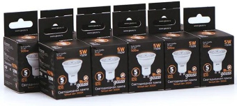 Лампа светодиодная Gauss Black 5Вт цок.:GU10 рефлек. 220B св.свеч.бел.теп. MR16 (упак.:10шт) (101506105) - купить недорого с доставкой в интернет-магазине