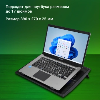 Подставка для ноутбука Digma D-NCP170-2H 17"390x270x25мм 2xUSB 2x 160ммFAN 700г черный - купить недорого с доставкой в интернет-магазине