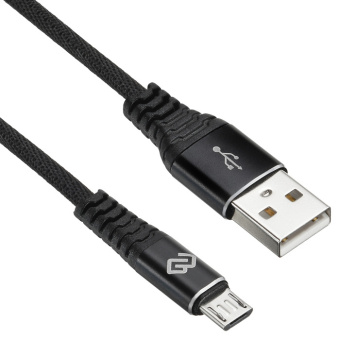 Кабель Digma MICROUSB-2M-BRAIDED-BLK USB (m)-micro USB (m) 2м черный - купить недорого с доставкой в интернет-магазине