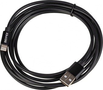 Кабель USB (m)-Lightning (m) 2м черный - купить недорого с доставкой в интернет-магазине