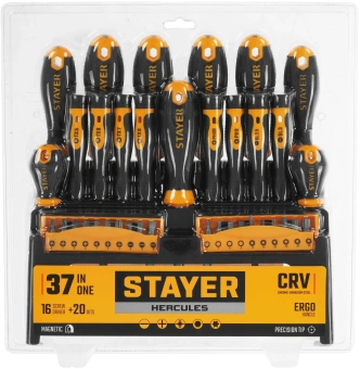 Набор отверток Stayer Master 25312-H37 в компл.:37 предметов - купить недорого с доставкой в интернет-магазине