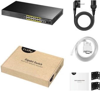 Коммутатор Cudy GS2018PS2-200W (L2) 16x1Гбит/с 2SFP 16PoE+ 200W управляемый - купить недорого с доставкой в интернет-магазине