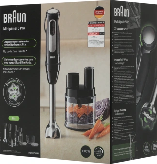 Блендер погружной Braun MultiQuick 5 MQ55755MBK 1000Вт черный - купить недорого с доставкой в интернет-магазине