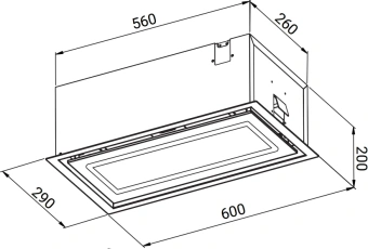 Вытяжка встраиваемая Weissgauff Quadra 600 Touch черный/стекло управление: сенсорное (1 мотор) - купить недорого с доставкой в интернет-магазине