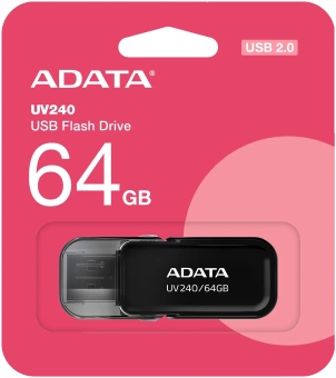 Флеш Диск A-Data 64GB UV240 AUV240-64G-RBK USB2.0 черный - купить недорого с доставкой в интернет-магазине