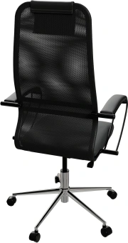 Кресло Метта SU-B-8 черный сиденье черный сетка/ткань с подголов. крестов. металл хром - купить недорого с доставкой в интернет-магазине