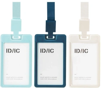 Бейдж Deli EF407 105х62мм вертикальный зажим пластиковый ассорти шнур - купить недорого с доставкой в интернет-магазине