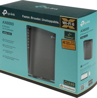Роутер беспроводной TP-Link Archer AX80(EU) AX6000 100/1000/2500BASE-T черный - купить недорого с доставкой в интернет-магазине