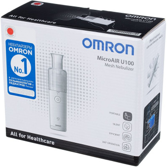 Ингалятор Omron U100 NE-U100-E ультразвуковой стационарный белый/серый - купить недорого с доставкой в интернет-магазине