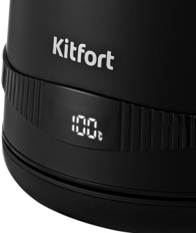 Чайник электрический Kitfort КТ-6121-1 1.7л. 2200Вт черный корпус: металл/пластик - купить недорого с доставкой в интернет-магазине