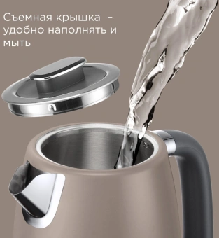 Чайник электрический Редмонд KM240 1.7л. 2200Вт бежевый корпус: нерж.сталь - купить недорого с доставкой в интернет-магазине