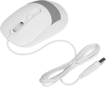 Мышь Оклик 310M белый/серый оптическая 2400dpi USB для ноутбука 4but (1869103) - купить недорого с доставкой в интернет-магазине