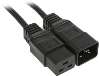 Шнур питания Hyperline PWC-IEC19-IEC20-3.0-BK C19-C20 проводник.:3x1.5мм2 3м 250В 16А (упак.:1шт) черный - купить недорого с доставкой в интернет-магазине