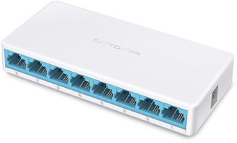 Коммутатор Mercusys MS108 (L2) 8x100Мбит/с неуправляемый - купить недорого с доставкой в интернет-магазине