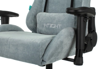 Кресло игровое Zombie VIKING KNIGHT Fabric серо-голубой Light-28 с подголов. крестов. металл - купить недорого с доставкой в интернет-магазине