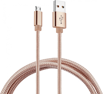 Кабель Buro Braided BHP RET MICUSB-BR USB (m)-micro USB (m) 1м золотистый - купить недорого с доставкой в интернет-магазине