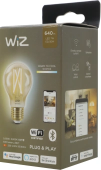 Умная лампа WiZ E27 50Вт 640lm Wi-Fi (упак.:1шт) (929003017401) - купить недорого с доставкой в интернет-магазине