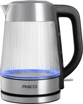 Чайник электрический Red Solution G121 1.8л. 2200Вт черный/серебристый корпус: стекло/металл/пластик - купить недорого с доставкой в интернет-магазине