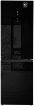 Холодильник Weissgauff WRK 185 Total NoFrost Inverter Black Glass 2-хкамерн. черный инвертер - купить недорого с доставкой в интернет-магазине