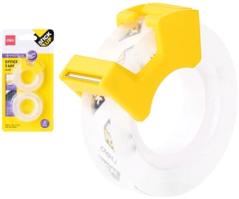 Клейкая лента канцелярская Deli EA697 прозрачная шир.12мм дл.27м 38мкр блистер (упак.:2шт) в комп.:диспенсер для клейкой ленты - купить недорого с доставкой в интернет-магазине