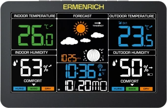 Термогигрометр Ermenrich Report WR60 портативный черный (86037) - купить недорого с доставкой в интернет-магазине