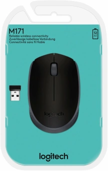 Мышь Logitech M171 черный/серый оптическая 1000dpi беспров. USB для ноутбука 2but (910-004424) - купить недорого с доставкой в интернет-магазине