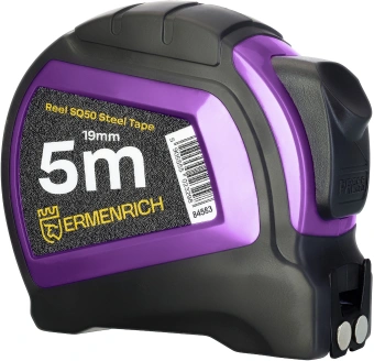 Лента мерная строительная Ermenrich Reel SQ50 дл.полотна 5м изм.шкала в см зацеп простой фиолетовый/черный (84583) - купить недорого с доставкой в интернет-магазине