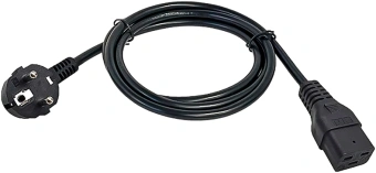 Шнур питания ITK PC-C19D-2M C19-Schuko проводник.:3x1.5мм2 2м 230В 16А черный - купить недорого с доставкой в интернет-магазине