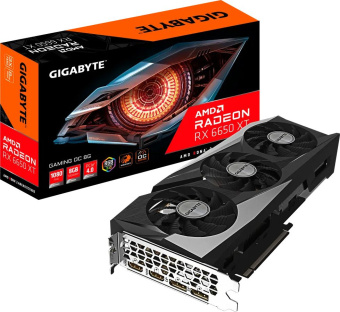Видеокарта Gigabyte PCI-E 4.0 GV-R665XTGAMING OC-8GD AMD Radeon RX 6650XT 8Gb 128bit GDDR6 2523/17500 HDMIx2 DPx2 HDCP Ret - купить недорого с доставкой в интернет-магазине
