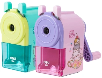 Точилка для карандашей механическая Deli E0641 miYou 1 отверстие пластик ассорти - купить недорого с доставкой в интернет-магазине