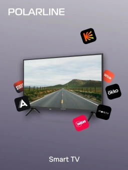 Телевизор LED PolarLine 40" 40PL11TC-SM черный FULL HD 60Hz DVB-T DVB-T2 DVB-C DVB-S2 USB WiFi Smart TV (RUS) - купить недорого с доставкой в интернет-магазине