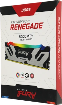 Память DDR5 48GB 6000MHz Kingston KF560C32RSA-48 Fury Renegade Silver RGB RTL Gaming PC5-48000 CL32 DIMM UDIMM 288-pin 1.35В single rank с радиатором Ret - купить недорого с доставкой в интернет-магазине