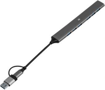 Разветвитель USB-C + USB-A Digma DHUB-7USB-AC-3.0 7порт. серебристый - купить недорого с доставкой в интернет-магазине