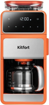 Кофеварка капельная Kitfort КТ-7622 1050Вт оранжевый/черный - купить недорого с доставкой в интернет-магазине