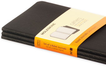 Блокнот Moleskine CAHIER JOURNAL QP311 Pocket 90x140мм обложка картон 64стр. линейка черный (3шт) - купить недорого с доставкой в интернет-магазине