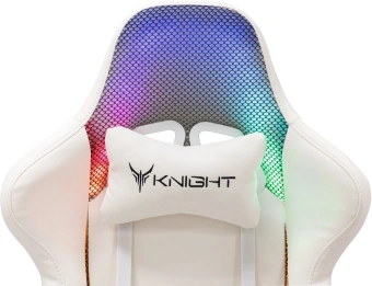 Кресло игровое Knight Wolf RGB белый экокожа/сетка с подголов. крестов. пластик - купить недорого с доставкой в интернет-магазине
